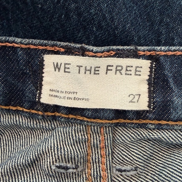 Free People We The Free Good Luck Mid-Rise Barrel Jeans Deep End Size 27 - Picture 7 of 12